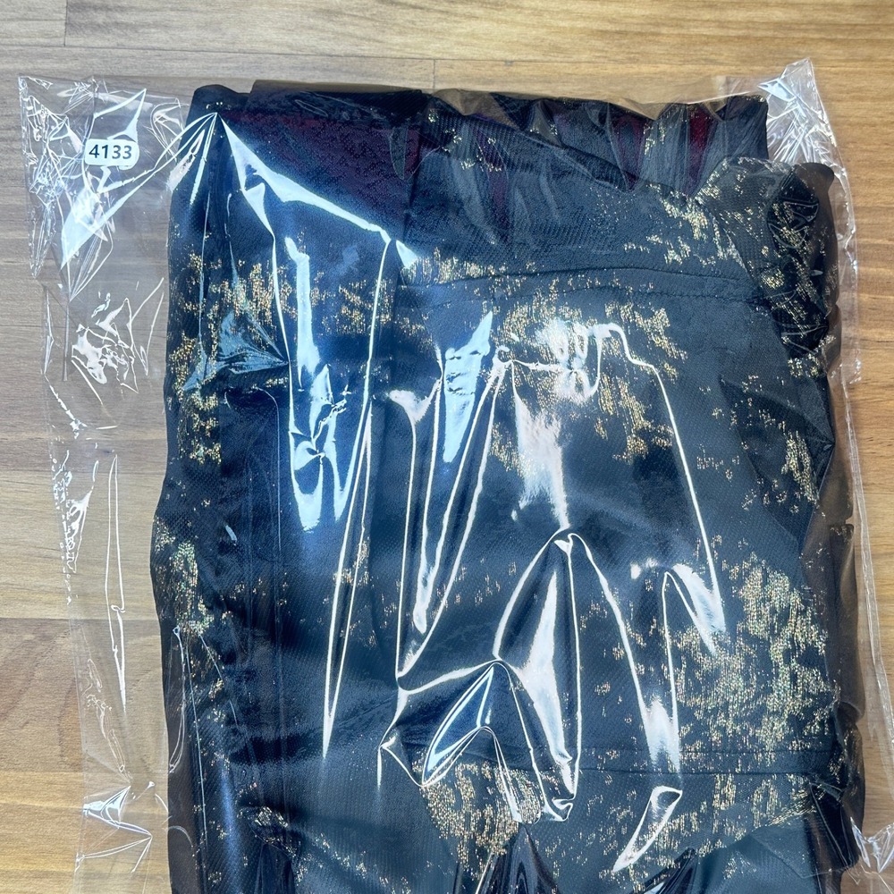 Socialite Metallic Jacquard Strapless Midi Gown Black Gold M - Picture 10 of 11